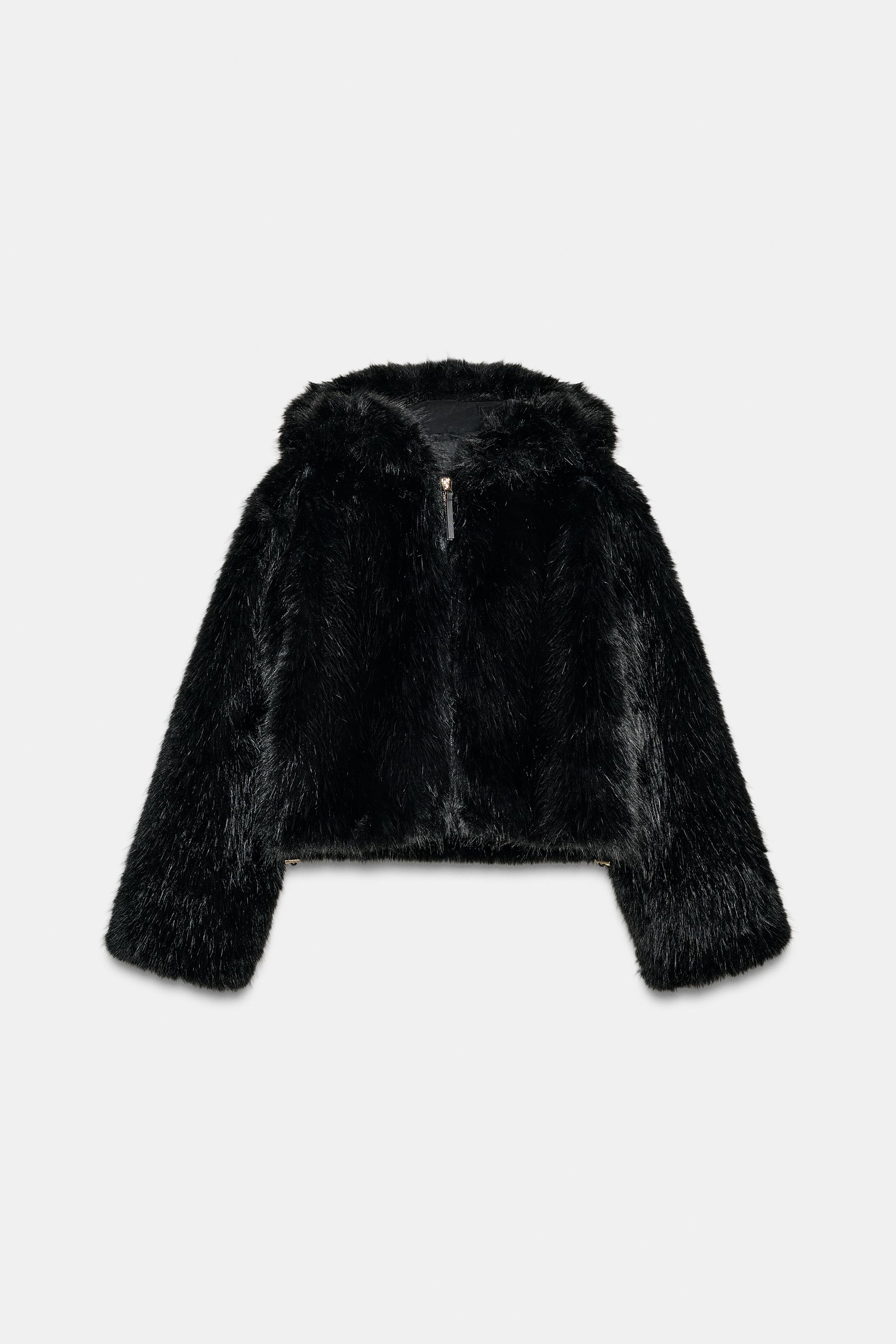 FAUX FUR HOODIE JACKET